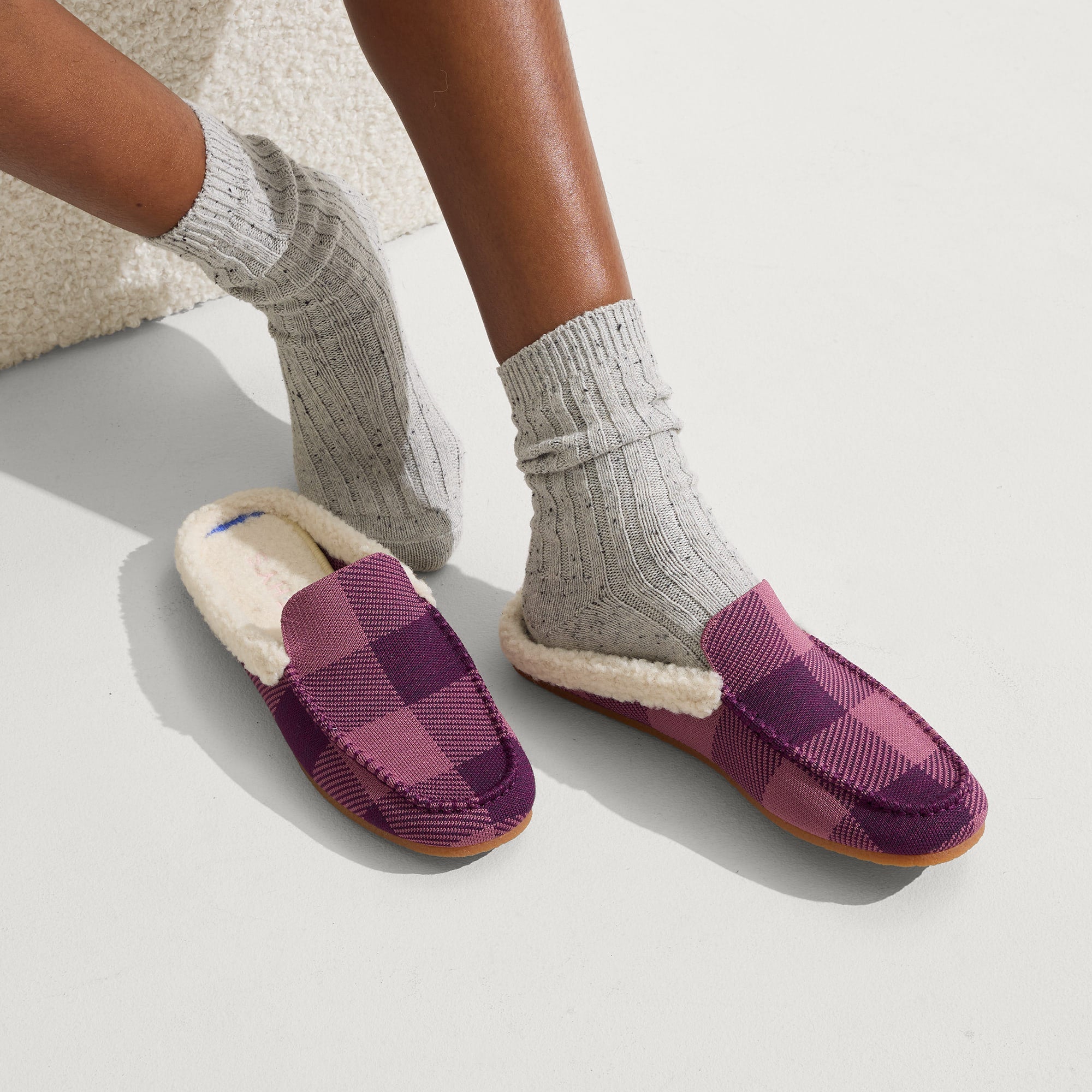 The Scuff Slipper - Mauve Buffalo Check - Image 2